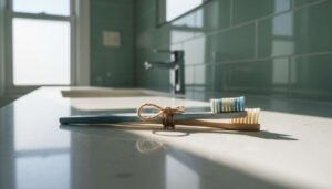 Fuger i badeværelset: to gamle tandbørster bundet sammen – det simple trick der virker