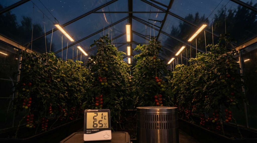 Drivhus i april: den temperatur tomater kræver om natten for at overleve ifølge forsøg